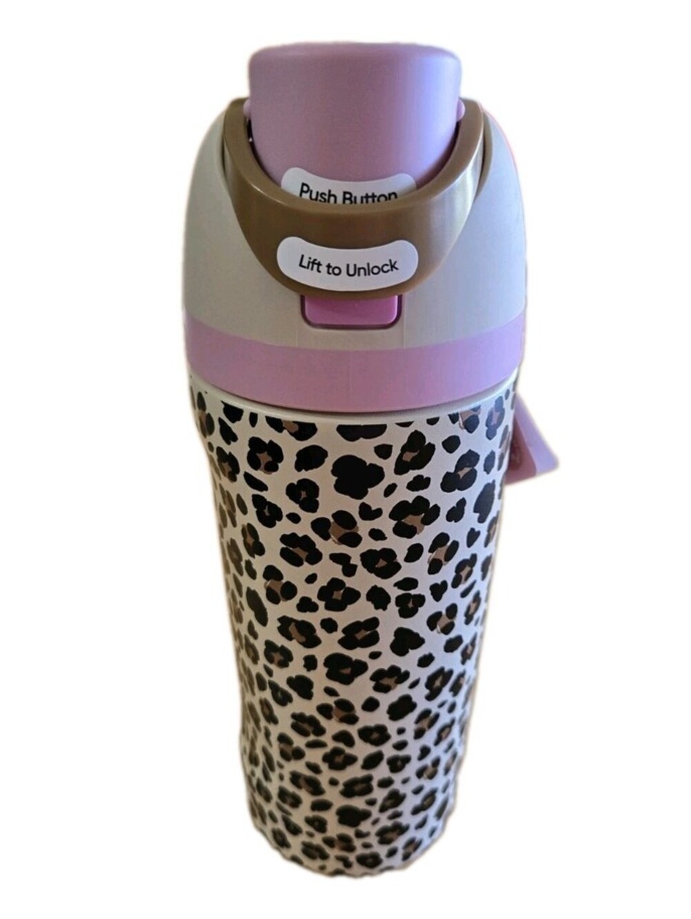Owala "Wild One" 16oz Kids FreeSip Target Cat & Jack Leopard Print Pink Tan New - Picture 2 of 6